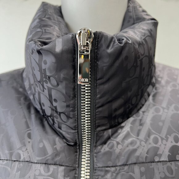 DIOR Gray Oblique Logo Monogram Technical Puffer Down Jacket Men's size 52/XL - Picture 4 of 15